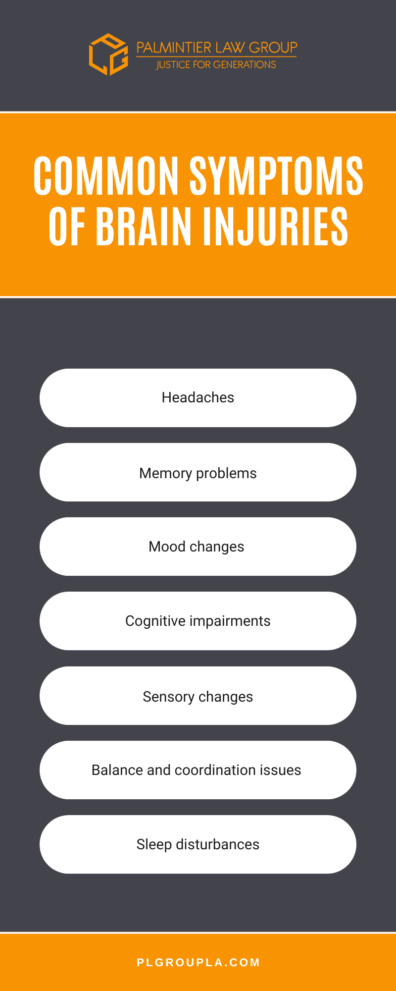 Common Symptoms Of Brain Injuries Infographic